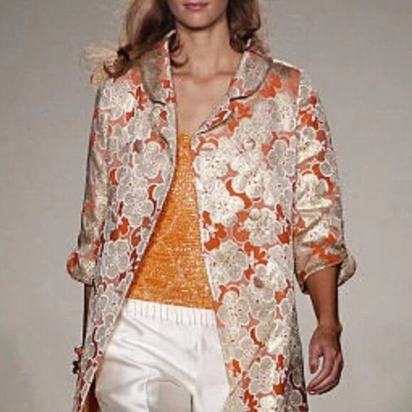 NWOT Banana Republic Brocade Gold Floral Coat Size Small - Picture 10 of 10